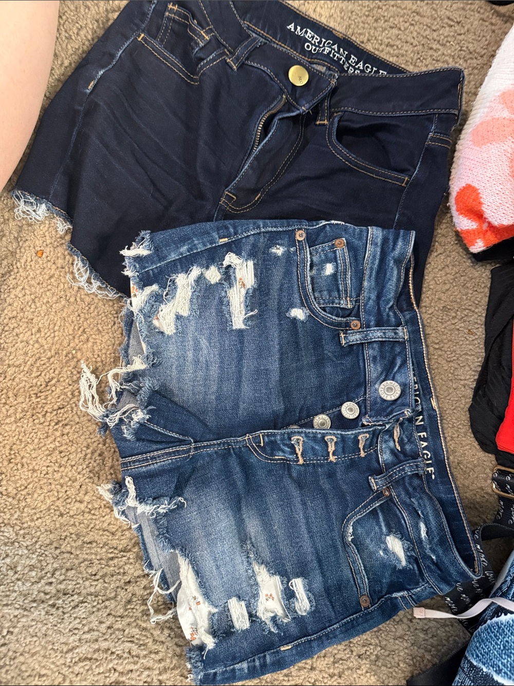 American Eagle Outfitters Distressed Denim Shorts Duo - Dark Blue & Navy
